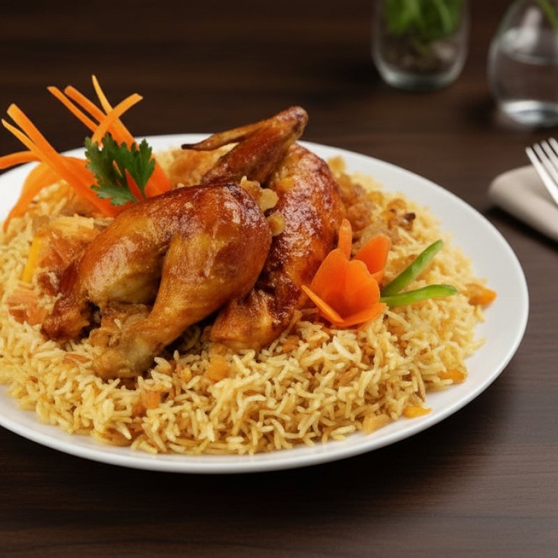 رز بخاري نص دجاجة